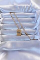 316L Altın Renk İşlemeli Nazarlı Vintage Kolye