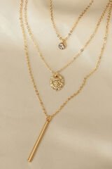 Aslan Figürlü Zirkon Taş Detay Çoklu Kolye